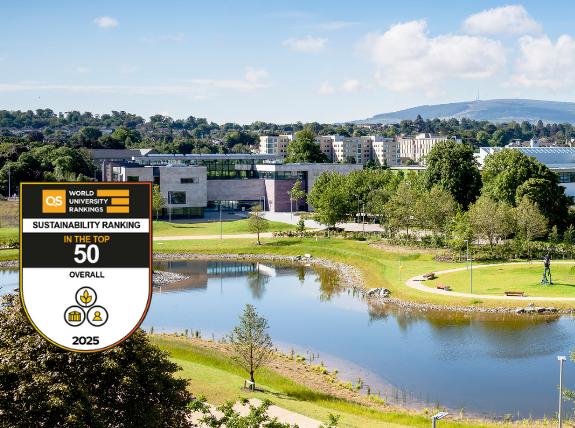  UCD is the most sustainable university in Ireland - and in the top 50 worldwide.\nThe latest QS World University Rankings for Sustainability sees UCD ranked 49th overall, a rise of one place from 50 in 2024. UCD remains ranked No. 1 in Ireland for the second consecutive year.\n